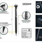 HausHalt Universal Holzbauschraube Holzschraube 6,0 x 50 mm PZ3 400 Stk. ( 2x 000051371227 ) silber verzinkt Kreuzschlitz Pozidriv Senkkopf Teilgewinde - Toolbrothers
