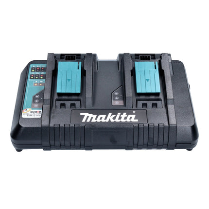 Kit di alimentazione Makita 18 V con 4x batterie BL 1820 B 2,0 Ah ( 4x 197254-9 ) + caricatore rapido doppio DC 18 RD ( 196933-6 )