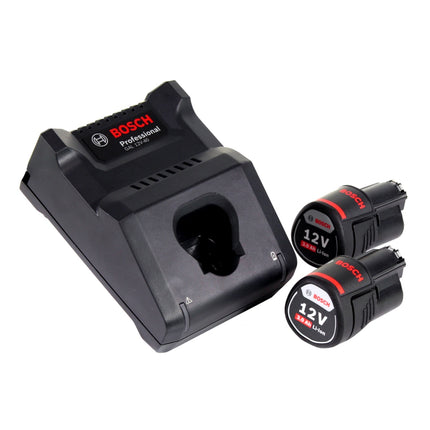 Bosch GSB 12V-35 Professional Akku Schlagbohrschrauber 12 V 35 Nm Brushless + 2x Akku 3,0 Ah + Ladegerät + 32 tlg. Bitset + L-Boxx