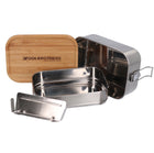Toolbrothers Fan Edelstahl Brotdose mit 2 Etagen und Bambus Deckel 1340 ml - Toolbrothers