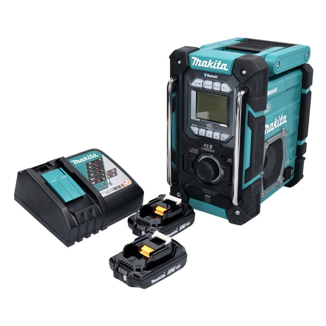 Radio de obra sin cable Makita DMR 301 RA 12 V máx. - 18 V DAB / DAB+ / Bluetooth + 2x batería recargable 2,0 Ah + cargador