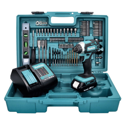 Makita DTD 152 SAX5 Akku Schlagschrauber 18 V 165 Nm + 1x Akku 2,0 Ah + Ladegerät + 101 tlg. Zubehör Set + Koffer