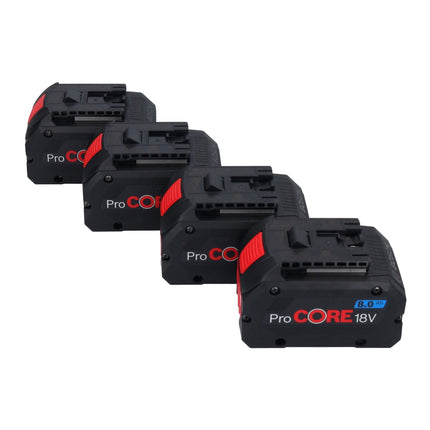 Bosch Starter Set mit 4x ProCORE 18 V 8,0 Ah Akku ( 4x 1600A016GK ) + GAL 18V-160 C Ladegerät ( 1600A019S5 )