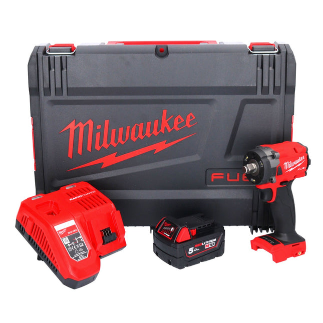 Milwaukee M18 FIW2F12-501X cordless impact wrench 18 V 339 Nm 1/2" brushless + 1x rechargeable battery 5.0 Ah + charger + HD box