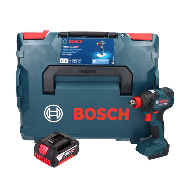 Bosch GDX 18V-200 Llave de impacto profesional sin cable 18 V 200 Nm sin escobillas + 1x acumulador 4,0 Ah + L-BOXX - sin cargador