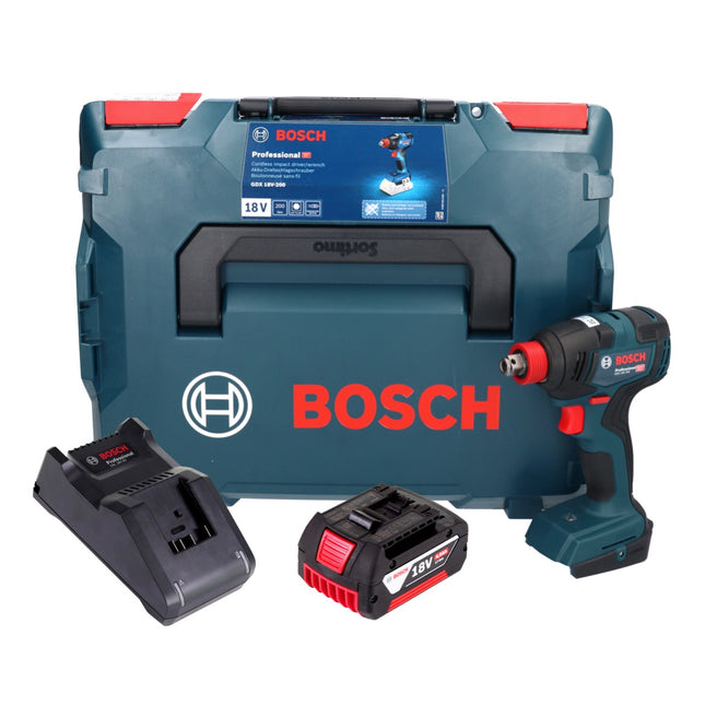 Bosch GDX 18V-200 Llave de impacto profesional sin cable 18 V 200 Nm sin escobillas + 1x acumulador 4,0 Ah + cargador + L-BOXX