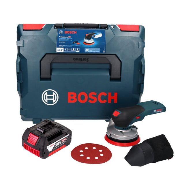 Bosch GEX 18V-125 Professional cordless random orbital sander 18 V 125 mm brushless + 1x rechargeable battery 4.0 Ah + L-BOXX - without charger