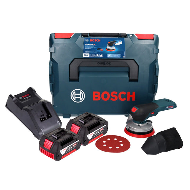 Bosch GEX 18V-125 Professional cordless random orbital sander 18 V 125 mm brushless + 2x rechargeable battery 4.0 Ah + charger + L-BOXX