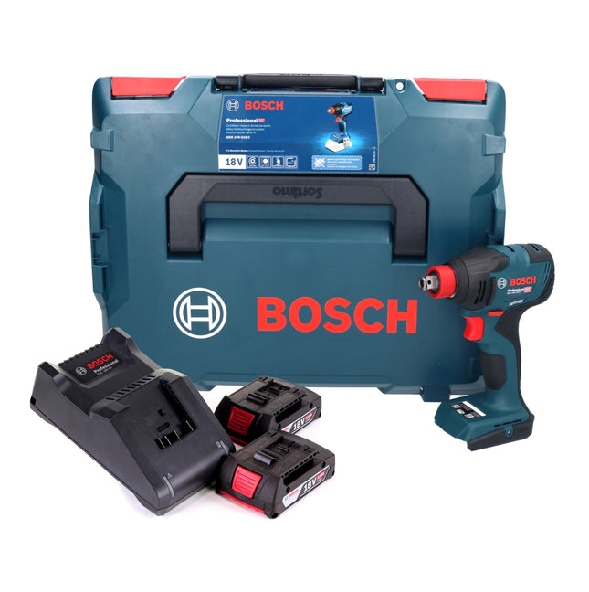 Avvitatore a impatto a batteria Bosch GDX 18V-210 C Professional 18 V 210 Nm Brushless + 2 batterie da 2,0 Ah + caricabatteria + modulo di connettività + L-Boxx