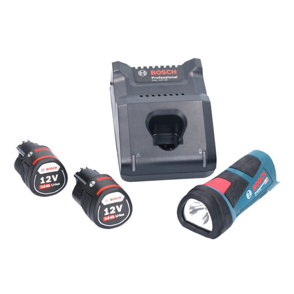 Bosch GLI 12V-80 Professional Akku Lampe 12 V 80 Lumen + 2x Akku 3,0 Ah + Ladegerät