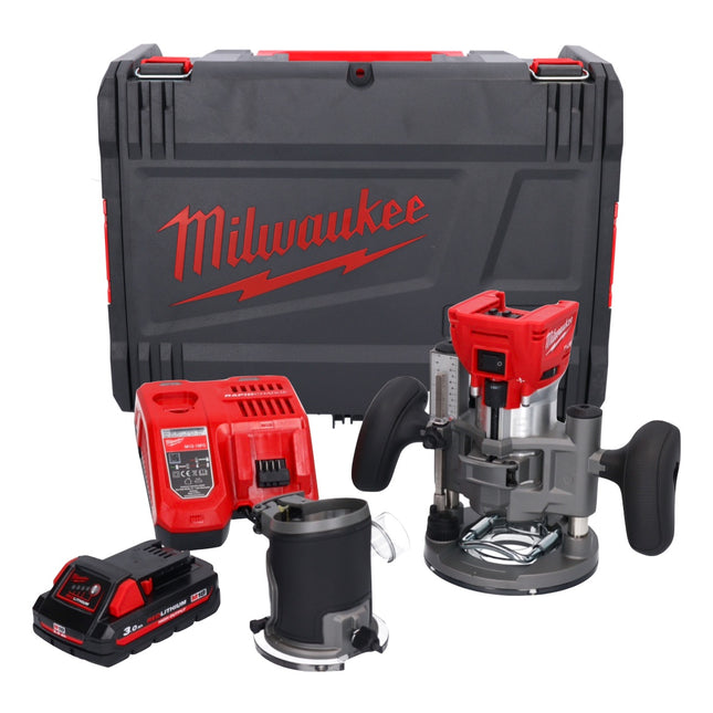 Milwaukee M18 FTR-301X cordless router 18 V brushless + 1x battery 3.0 Ah + charger + router modules + HD box