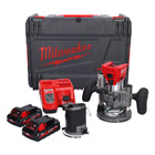 Router a batteria Milwaukee M18 FTR-302X 18 V brushless + 2x batteria 3,0 Ah + caricabatterie + moduli router + scatola HD