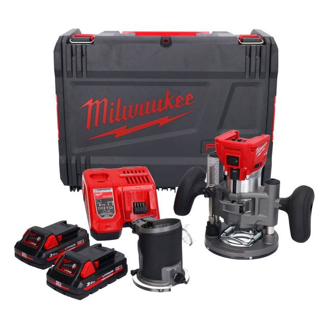 Milwaukee M18 FTR-302X cordless router 18 V brushless + 2x battery 3.0 Ah + charger + router modules + HD box