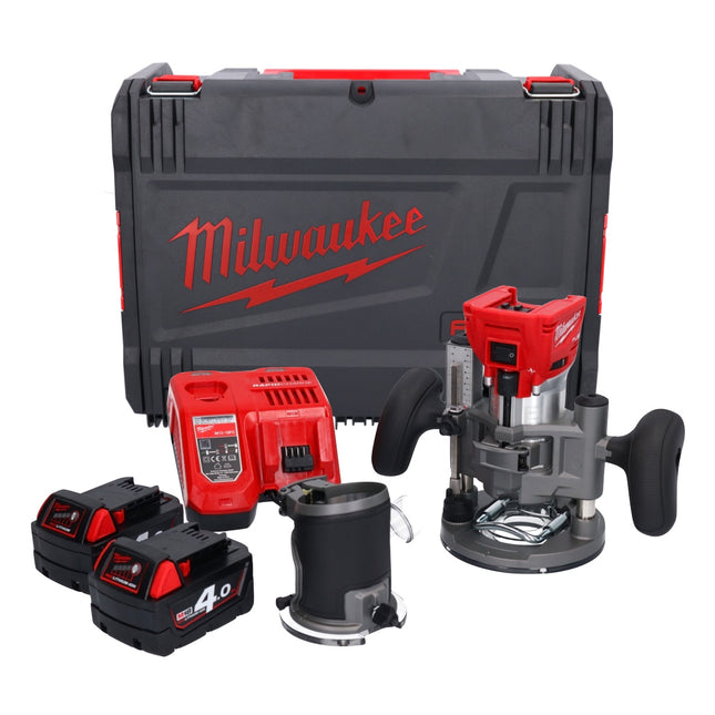 Milwaukee M18 FTR-402X cordless router 18 V brushless + 2x battery 4.0 Ah + charger + router modules + HD box