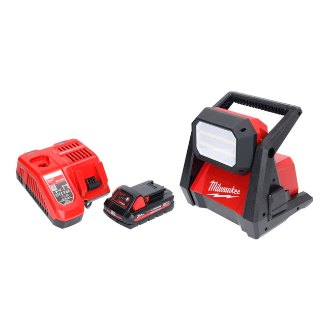 Milwaukee M18 HOAL-301 Cordless LED Construction Lamp 4000lm 18V + 1x Battery 3.0Ah + Charger