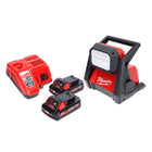 Milwaukee M18 HOAL-302FC foco de construcción con batería LED 18 V 4000 lm + 2x baterías 3,0 Ah + cargador