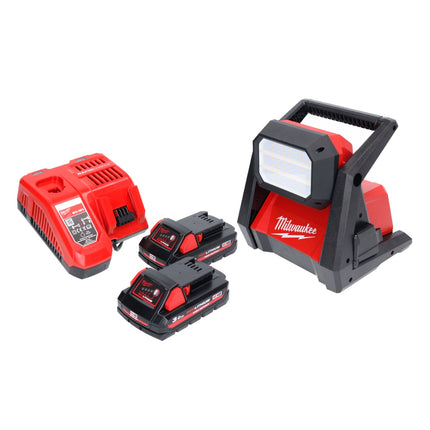 Milwaukee M18 HOAL-302FC Cordless LED Construction Lamp 4000lm 18V + 2x Batteries 3.0Ah + Charger