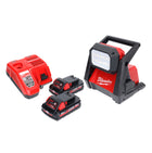 Milwaukee M18 HOAL-302FC Cordless LED Construction Lamp 4000lm 18V + 2x Batteries 3.0Ah + Charger