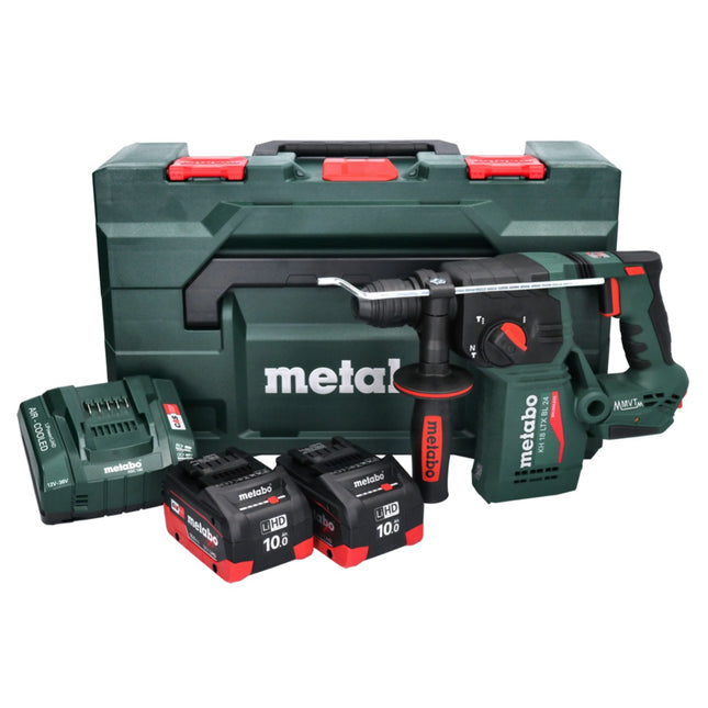 Metabo KH 18 LTX BL 24 cordless hammer drill 18 V 2.2 J SDS Plus Brushless + 2x rechargeable battery 10.0 Ah + charger + metaBOX