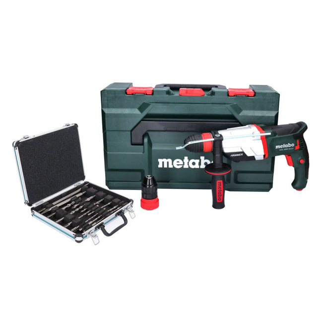 Metabo KHE 2660 Quick Combination Hammer 850 W 3 J SDS plus + Set of 13 drills and chisels + MetaBOX case