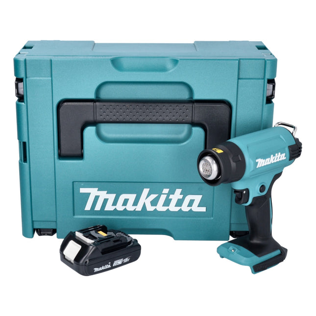 Makita DHG 180 A1J cordless hot air gun 18 V 550 °C + 1x rechargeable battery 2.0 Ah + Makpac - without charger