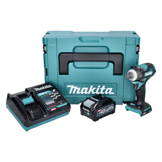 Makita TW 004 GM101 Cordless impact wrench 40 V max. 1/2" 350 Nm XGT Brushless + 1x rechargeable battery 4.0 Ah + charger + Makpac