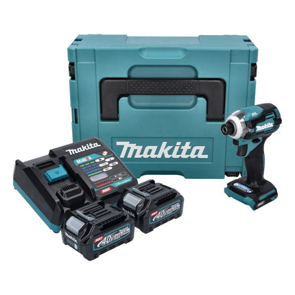 Makita TD 001 GA201 clé à chocs sans fil 40 V max. 220 Nm 1/4" XGT Brushless + 2x batterie 2,0 Ah + chargeur + Makpac