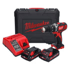 Taladro percutor inalámbrico Milwaukee M18 BPD-302C 18 V 60 Nm + 2x baterías 3.0 Ah + cargador + maletín
