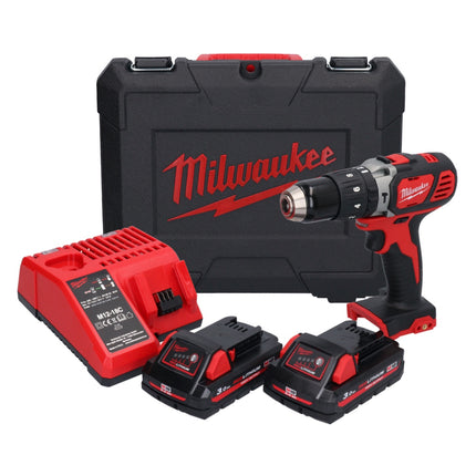 Taladro percutor inalámbrico Milwaukee M18 BPD-302C 18 V 60 Nm + 2x baterías 3.0 Ah + cargador + maletín