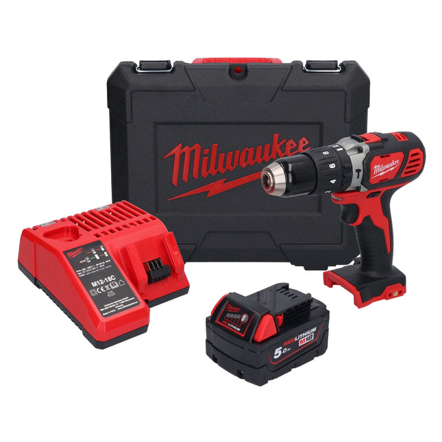 Milwaukee M18 BPD-501C Cordless Percussion Drill 60Nm 18V + 1x Battery 5.0Ah + Charger + Case