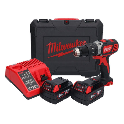 Taladro percutor inalámbrico Milwaukee M18 BPD-502C 18 V 60 Nm + 2x baterías 5,0 Ah + cargador + maletín