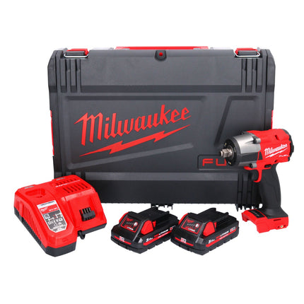 Milwaukee M18 FMTIW2F12-302X Llave de impacto sin cable 18 V 745 Nm 1/2" sin escobillas + 2x batería recargable 3.0 Ah + cargador + caja HD
