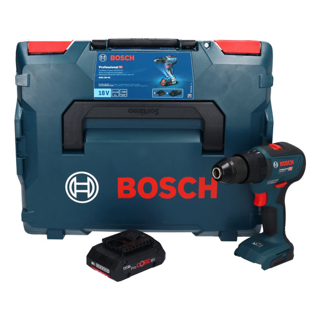 Bosch GSB 18V-55 Taladradora de percusión profesional sin cable 18 V 55 Nm sin escobillas + 1x acumulador ProCORE 4,0 Ah + L-Boxx - sin cargador