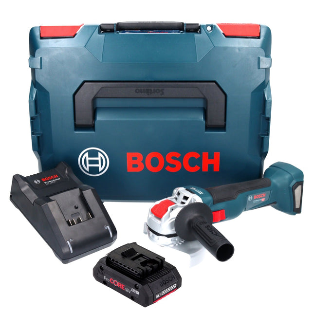Bosch GWX 18V-10 Amoladora angular profesional sin cable 18 V 125 mm X-LOCK Brushless + 1x batería ProCORE 4,0 Ah + cargador + L-Boxx