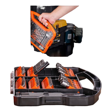 WellCut Juego de 101 brocas y puntas de taladro en estuche 1/4" Phillips / Pozidriv / ranuradas / hexagonales / Torx / Robertson / brocas para madera, acero y albañilería ( WC-DB101U )