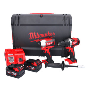 Milwaukee M18 BLPP2A2-502X 18 V Set M18 BLPD2 Akku Schlagbohrschrauber + M18 BLID2 Akku Schlagschrauber ( 4933464522 ) + 2x Akku 5,0 Ah + Ladegerät + HD Box