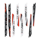 Jeu de lames de scie alternative WellCut, 8 pièces, pour bois, plastique et métal, acier HCS, avec arbre universel, résistant à la rouille et aux collisions (‎‎‎WC-RB8)