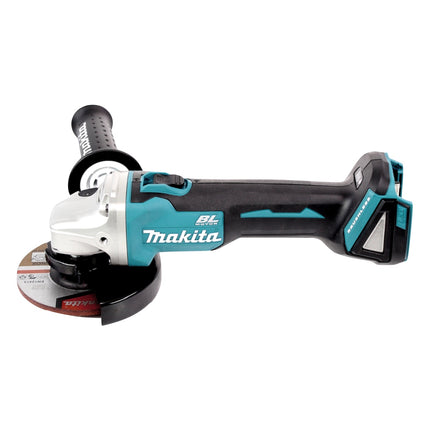 Makita DGA 504 RFJ3 Meuleuse d'angle sans fil 125mm Brushless 18V + 3x Batteries 3,0Ah + Chargeur + Coffret Makpac+ 5x Disques à tronçonner