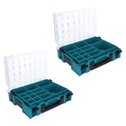 Set di organizer Makita MAKPAC 1 2x valigetta per minuteria 395 x 295 x 110 mm ( 2x 191X80-2 ) con 13x inserti in scatola