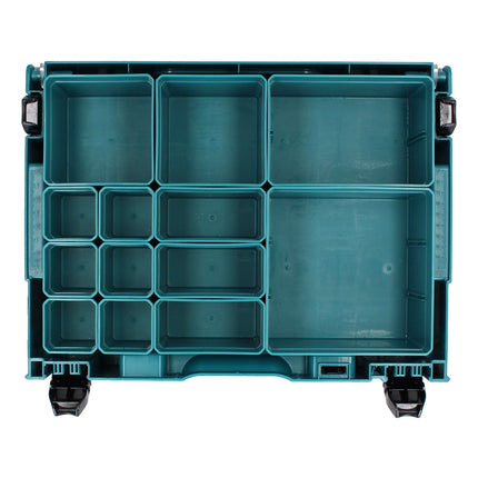 Makita MAKPAC 1 juego organizador 2x maletín para piezas pequeñas 395 x 295 x 110 mm ( 2x 191X80-2 ) con 13x cajas de cartón