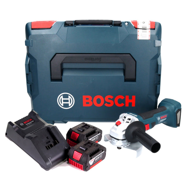 Bosch GWS 18V-7 Professional amoladora angular a batería 18 V 125 mm 22,23 mm sin escobillas + 2x batería 3,0 Ah + cargador + L-Boxx
