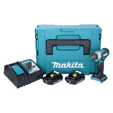 Avvitatore a impulsi a batteria Makita DTW 181 RAJ 18 V 210 Nm 1/2" brushless + 2x batteria ricaricabile 2,0 Ah + caricabatterie + Makpac