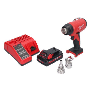 Milwaukee M18 BHG-301 Akku Heißluftgebläse 18 V 470 °C + 1x Akku 3,0 Ah + Ladegerät