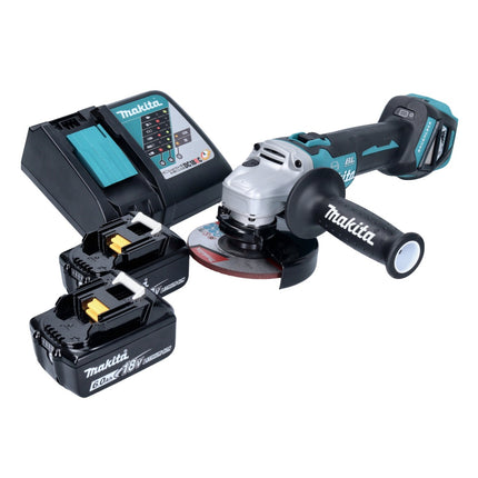 Makita DGA 513 RG cordless angle grinder 18 V 125 mm brushless + 2x rechargeable battery 6.0 Ah + charger