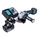 Makita DGA 513 RG cordless angle grinder 18 V 125 mm brushless + 2x rechargeable battery 6.0 Ah + charger