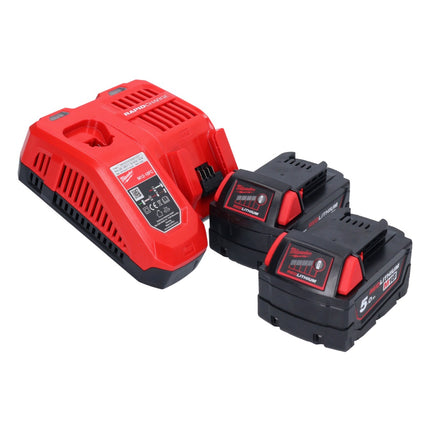 Milwaukee M18 FIW2F38-502X Clé à choc sans fil 18 V 339 Nm 3/8 " Brushless + 2x batterie 5,0 Ah + chargeur + HD Box