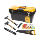 Set de iniciación DIY 14 piezas Cola de zorro, martillo de mecánico, puño, navaja, metro plegable, juego de destornilladores 8 piezas + estuche.