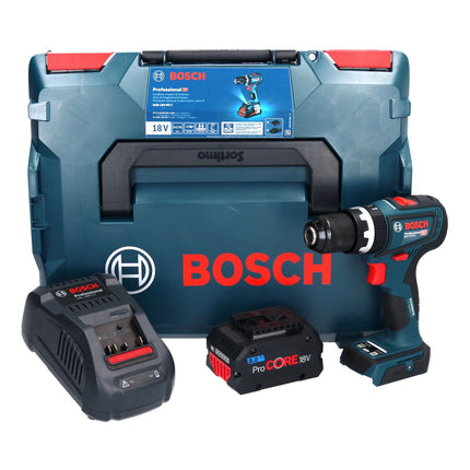 Bosch GSB 18V-90 C Taladradora de percusión profesional sin cable 18 V 64 Nm sin escobillas + 1x acumulador ProCORE 8,0 Ah + cargador + L-Boxx