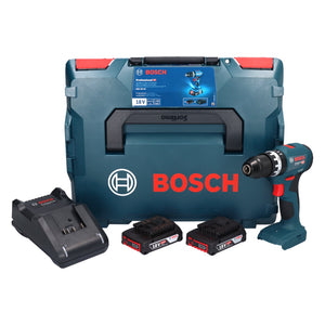 Bosch GSB 18V-45 Akku Schlagbohrschrauber 18 V 45 Nm Brushless + 2x Akku 2,0 Ah + Ladegerät + L-Boxx