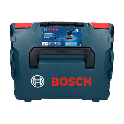 Bosch GEX 12V-125 Professional Ponceuse excentrique sans fil 125 mm 12V Brushless + 50x EXPERT C470 Papiers abrasifs K 120 + Coffret L-Boxx - sans batterie, sans chargeur
